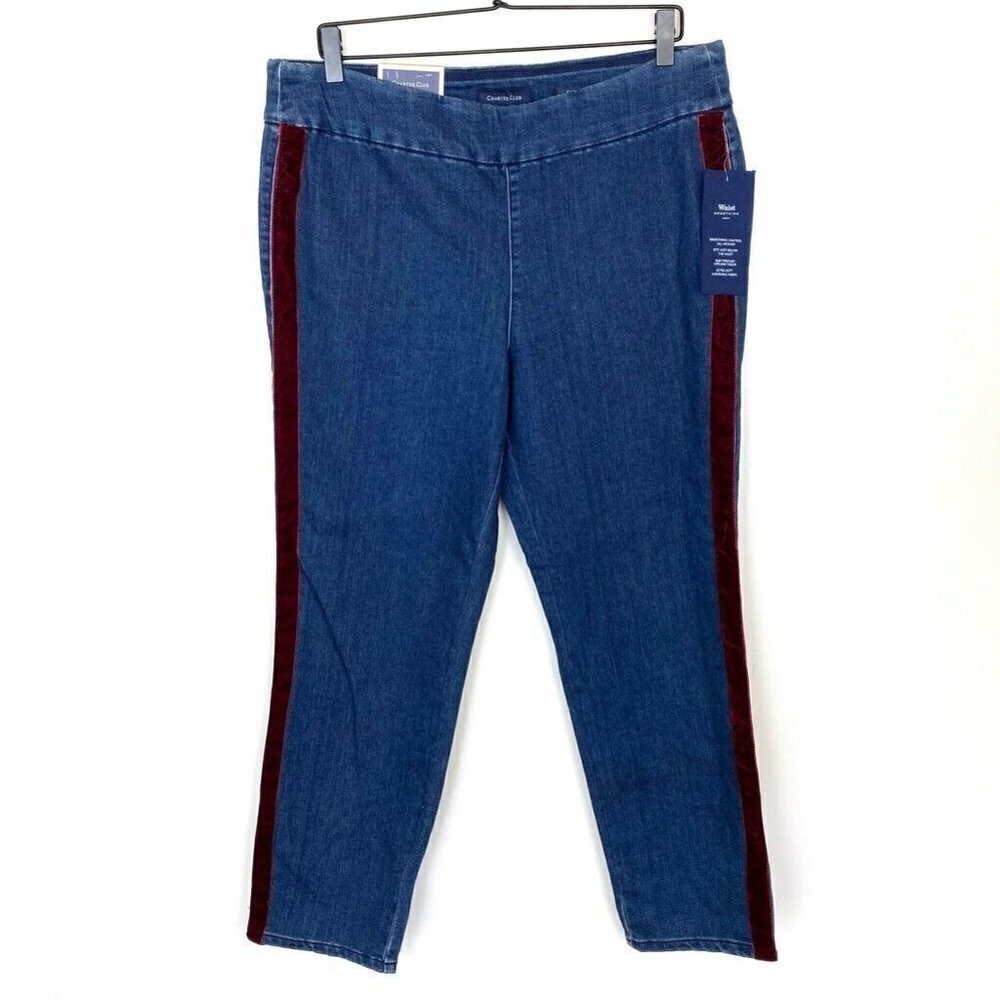 NEW Charter Club Cambridge Slim Pull On Jeans 16 Petite